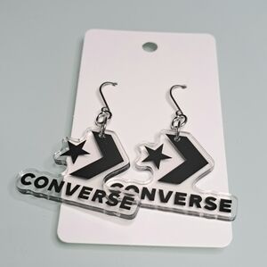 Converse Logo Earrings With Stainless Steel Ear Wires